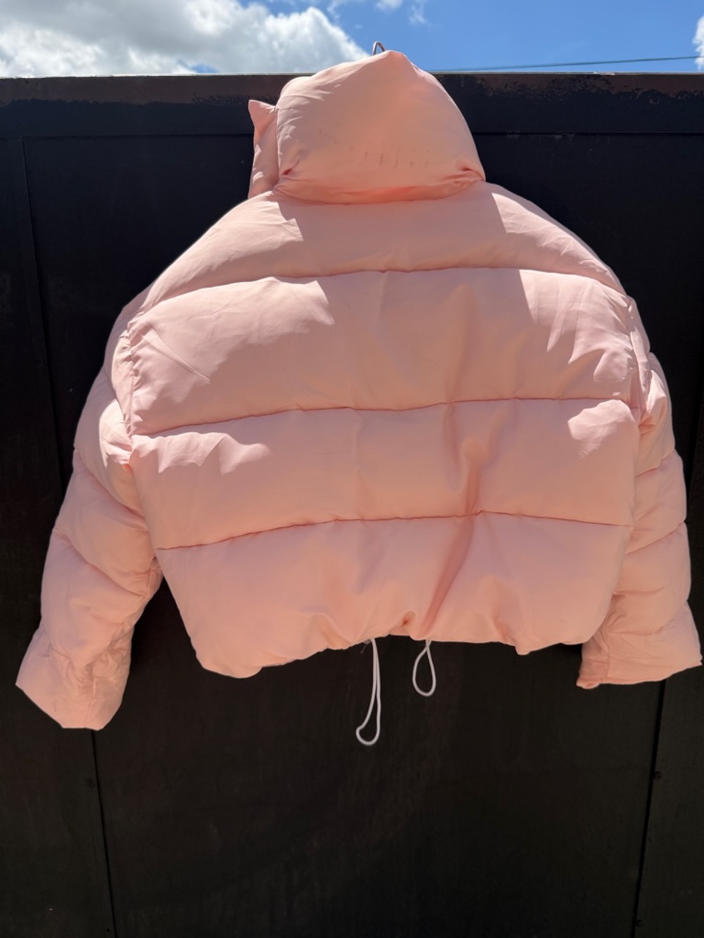 Lola + The Boys Pastel Pink Butterfly magic Sequin Puffer Jacket - Picture 8 of 9